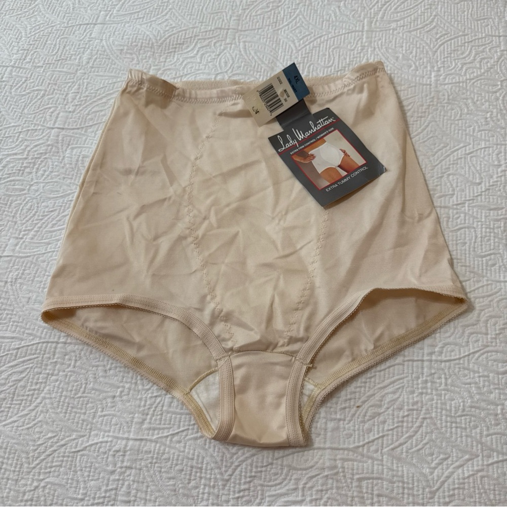 NWT VINTAGE PANTY SHAPER GIRDLE BRIEF LADY MANHATTAN ILGWU STAMP USA MADE Sz 4XL